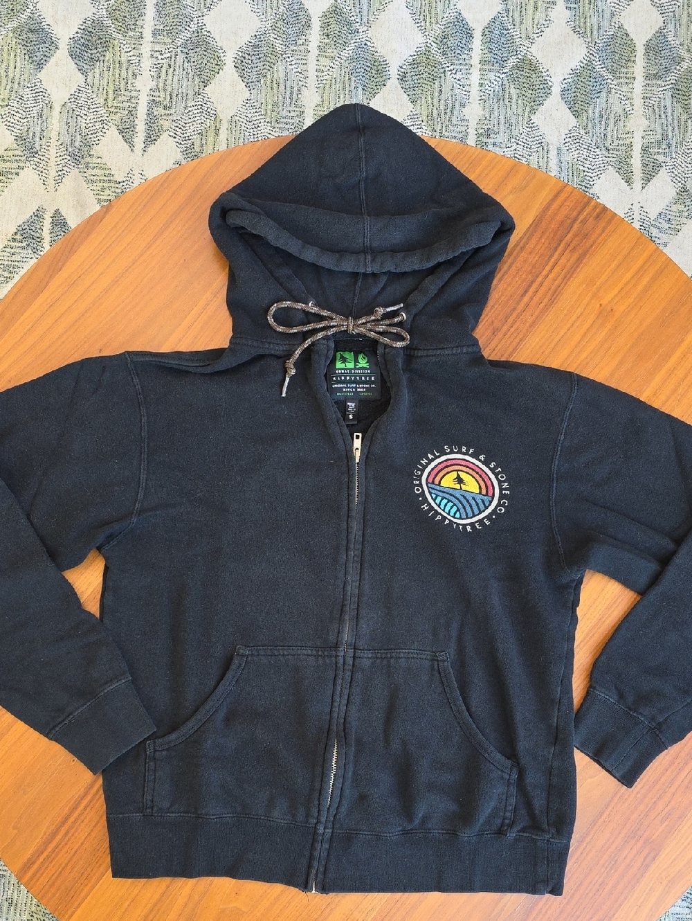 Hippytree Zip-up Hooded Sweatshirt - Black, Small
